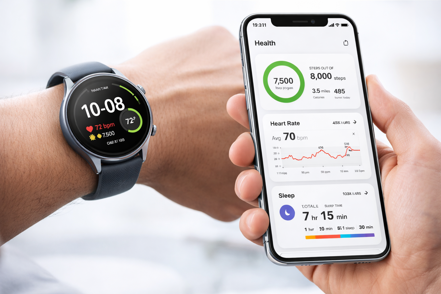 VitaPulse App dashboard interface on a mobile screen