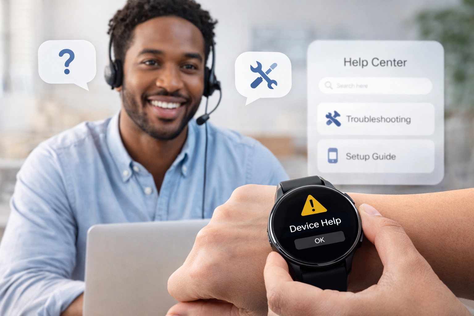 Customer support and device assistance